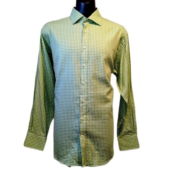 TAILORBYRD green check plaid button front shirt XXL - Picture 2 of 8